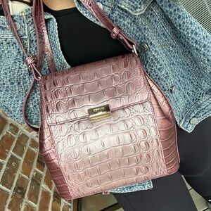 NWT Brahmin Margo Mellow Rose Melbourne Leather Crossbody Bag